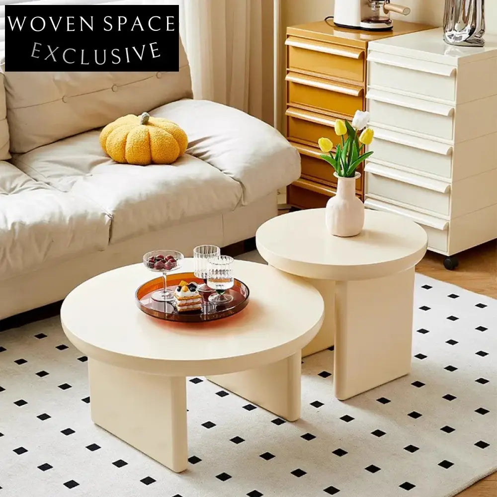 Modern Nordic Round Wood Side Table for Sofa Corner Living Room Decor