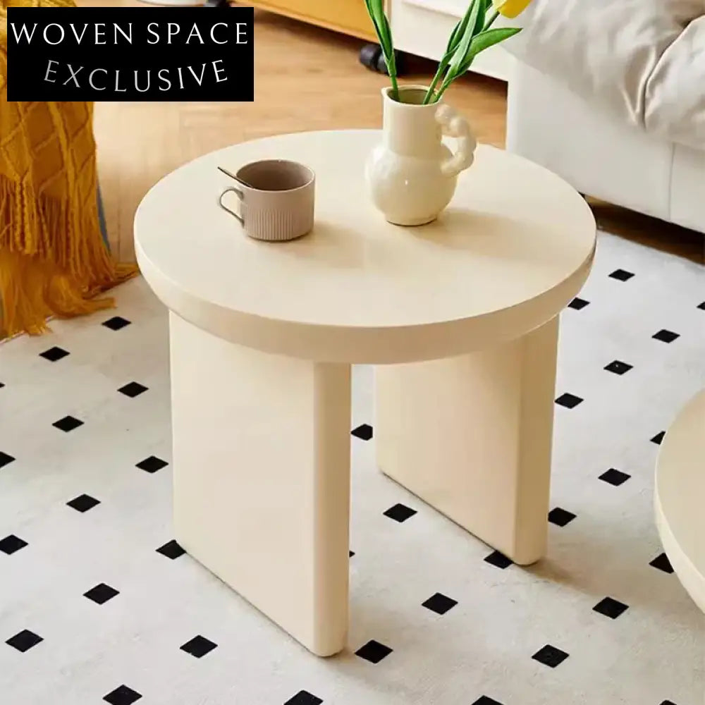 Modern Nordic Round Wood Side Table for Sofa Corner Living Room Decor