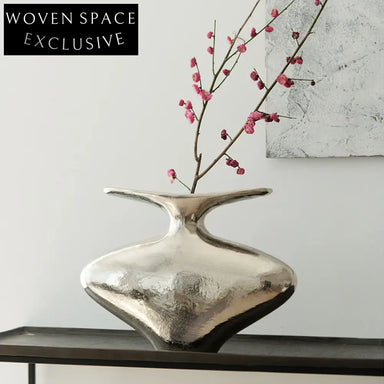 Modern Nordic Silver Aluminum Tabletop Decorative Flower Vase