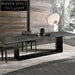 Modern Nordic Slate Top, Stainless Steel Base, Rectangle Marble Dining Table