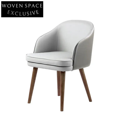 Modern Nordic Solid Ash Wood Arm Dining Chair with Premium Leather Cushion