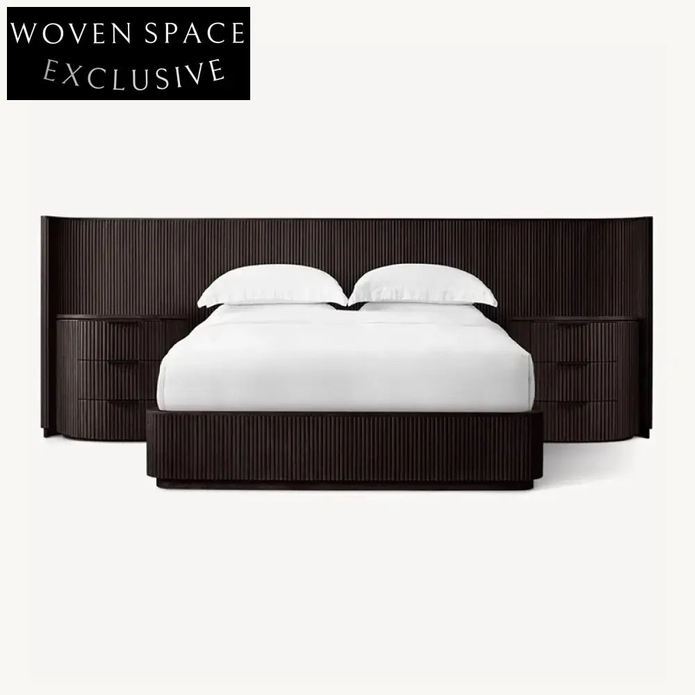 Modern Nordic Solid Ash Wood King Size Bed Frame with Durable Headboard