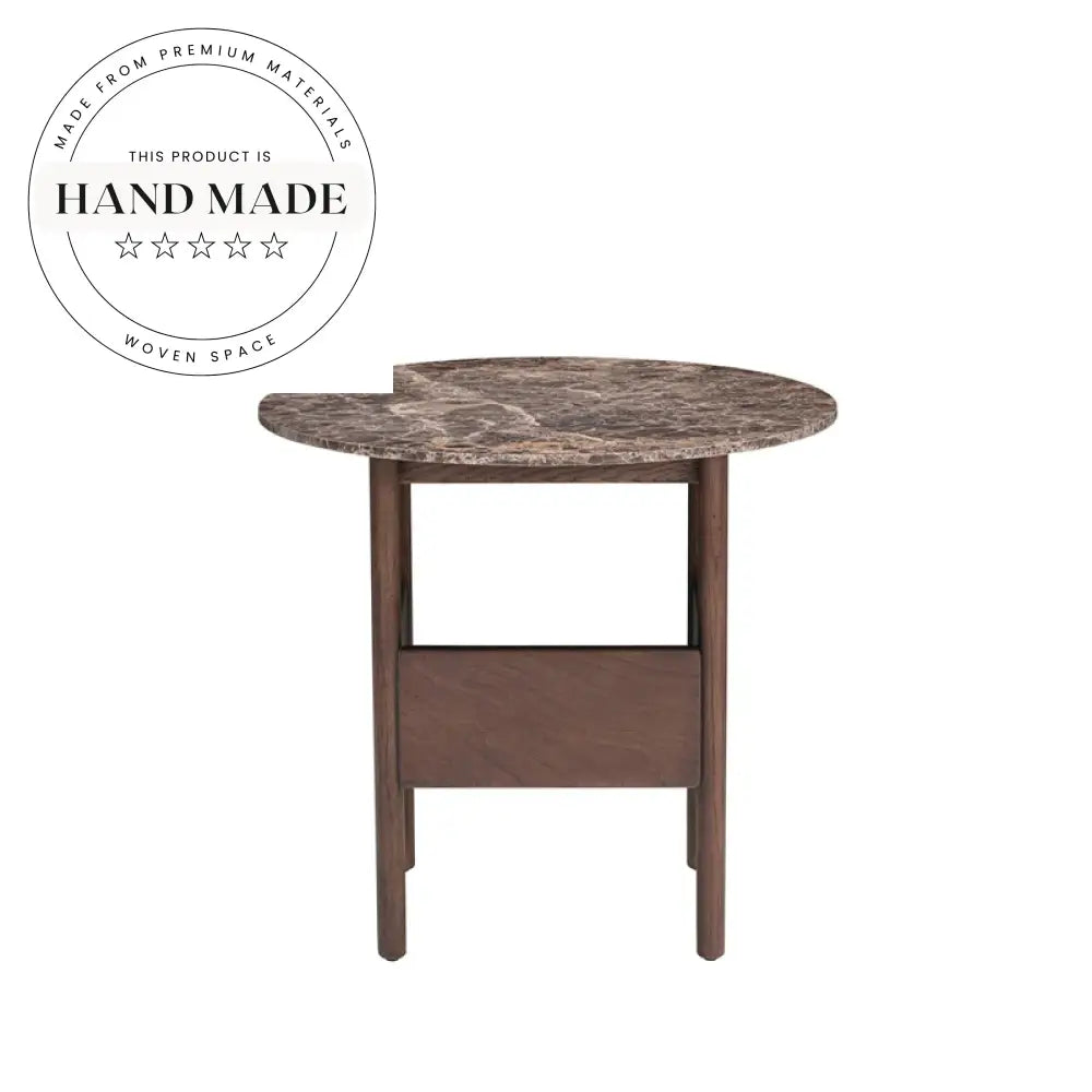 Modern Nordic Solid Oak Double Layer Round Side Table