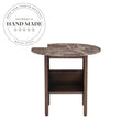 Modern Nordic Solid Oak Double Layer Round Side Table