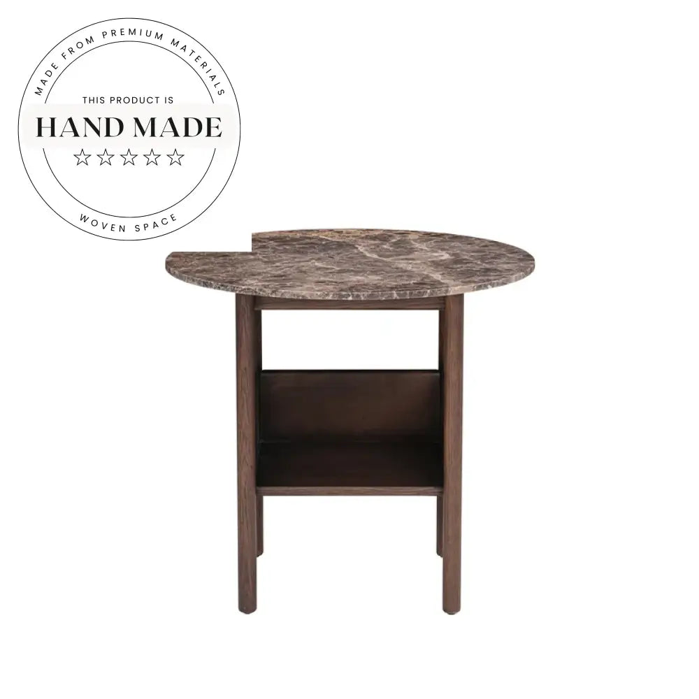 Modern Nordic Solid Oak Double Layer Round Side Table