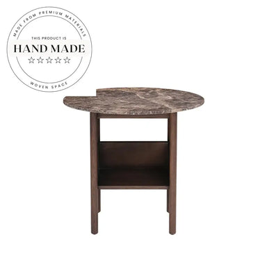 Modern Nordic Solid Oak Double Layer Round Side Table