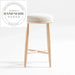Modern Nordic Solid Oak Wood Counter Height Stool with Fabric Seat