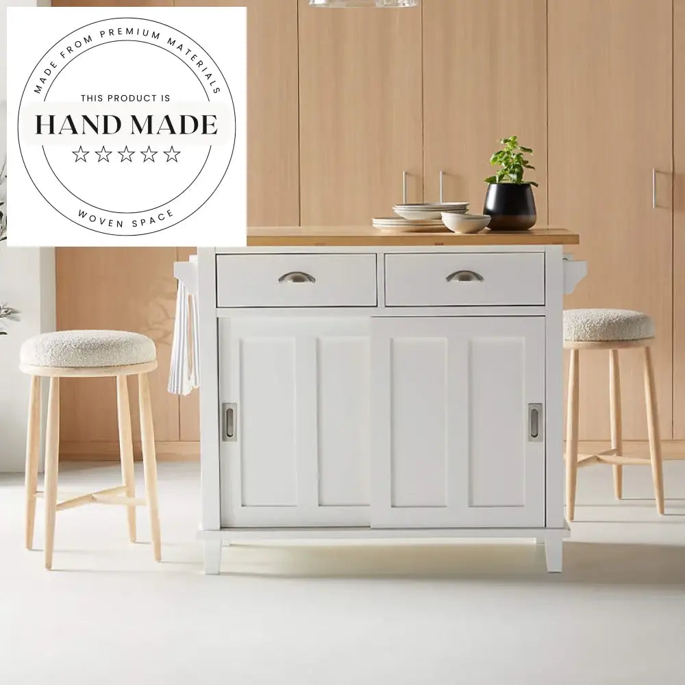 Modern Nordic Solid Oak Wood Counter Height Stool with Fabric Seat