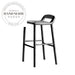 Modern Nordic Solid Walnut Wood High Back Counter Bar Stool Seat