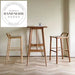 Modern Nordic Solid Walnut Wood High Back Counter Bar Stool Seat