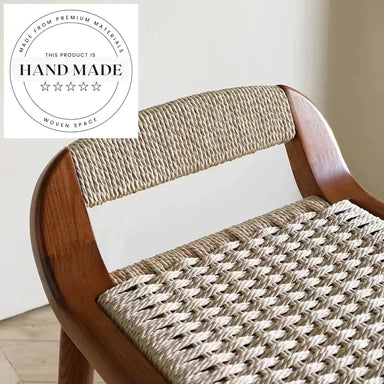 Modern Nordic Solid Walnut Wood High Back Counter Bar Stool Seat