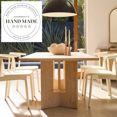 Modern Nordic Solid Wood 6 Seater Long Workbench Dining Table