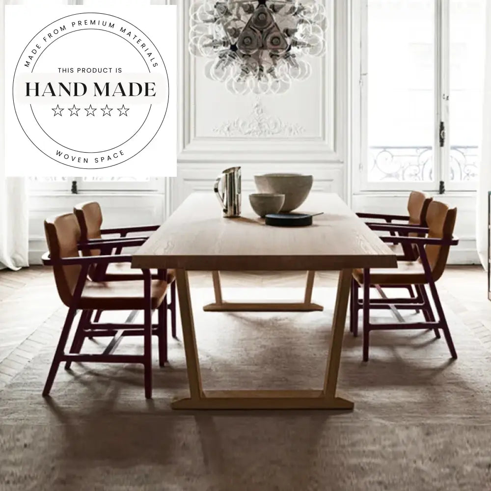 Modern Nordic Solid Wood 6-Seater Rectangular Dining Table