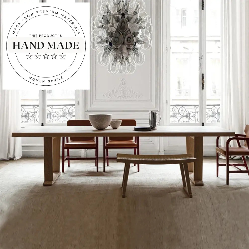 Modern Nordic Solid Wood 6-Seater Rectangular Dining Table
