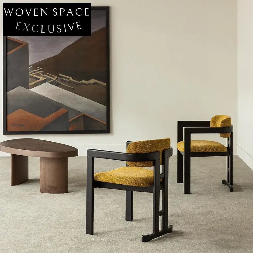 Modern Nordic Solid Wood Armrest Fabric Upholstered Office Dining Chair