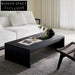Modern Nordic Solid Wood Black Rectangular Center Coffee Table for Living Room