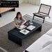 Modern Nordic Solid Wood Black Rectangular Center Coffee Table for Living Room