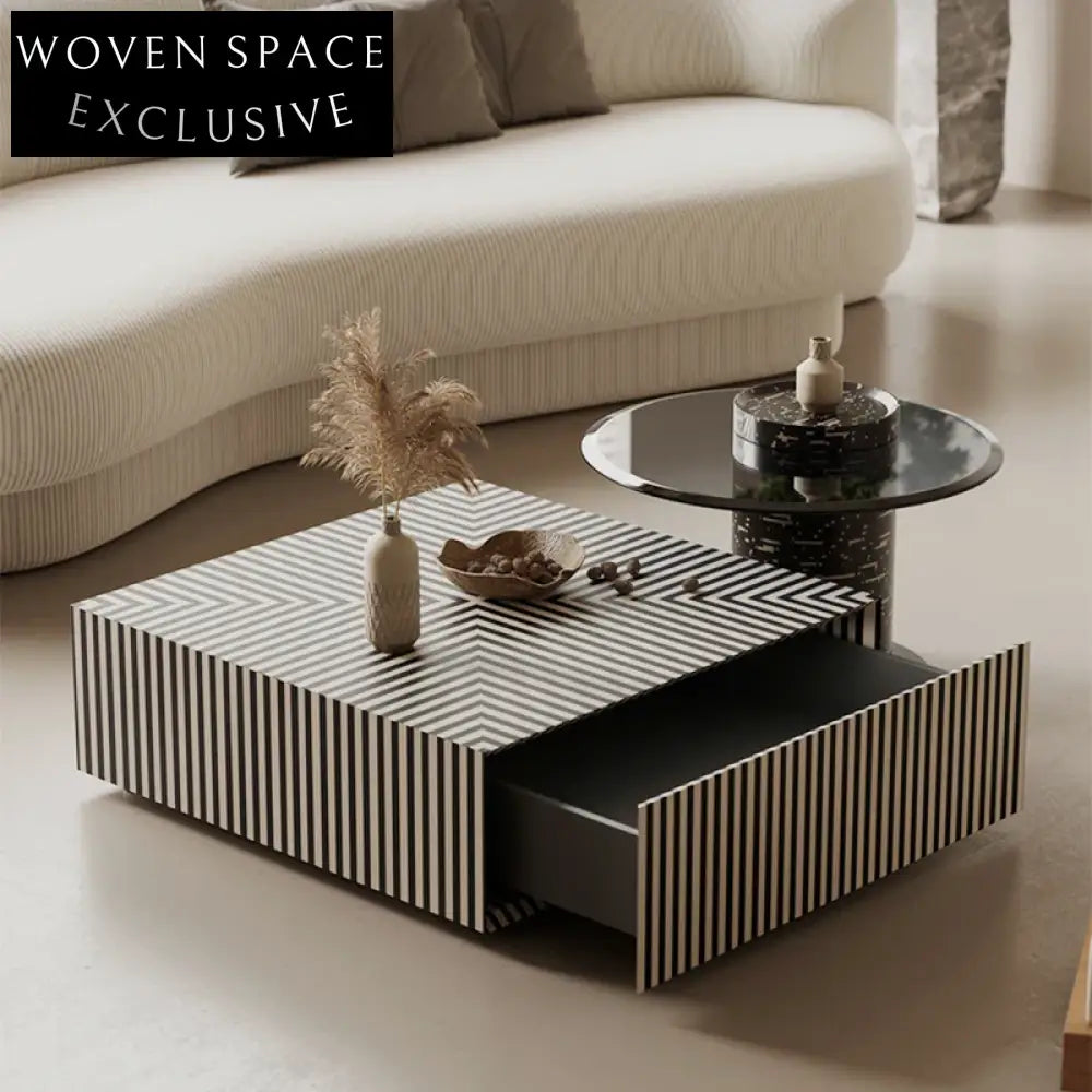 Modern Nordic Solid Wood Coffee Table & Side Table Set