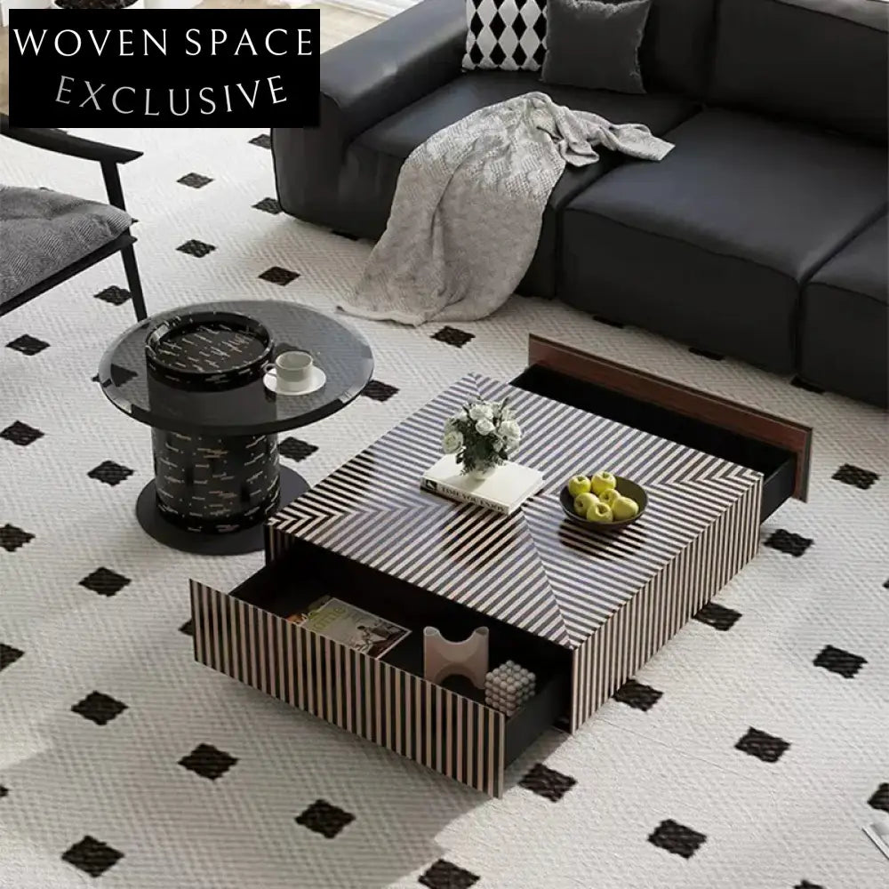 Modern Nordic Solid Wood Coffee Table & Side Table Set