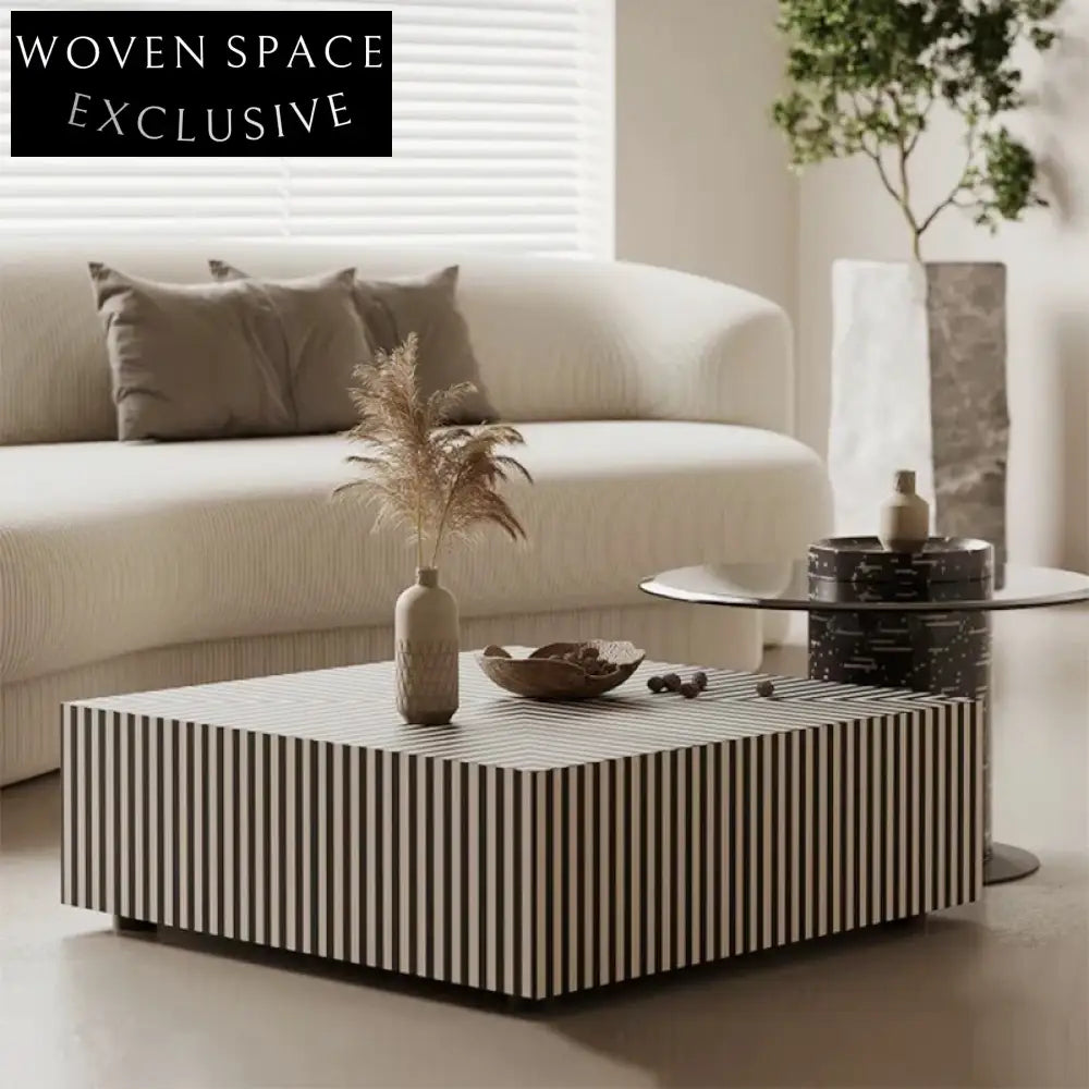 Modern Nordic Solid Wood Coffee Table & Side Table Set