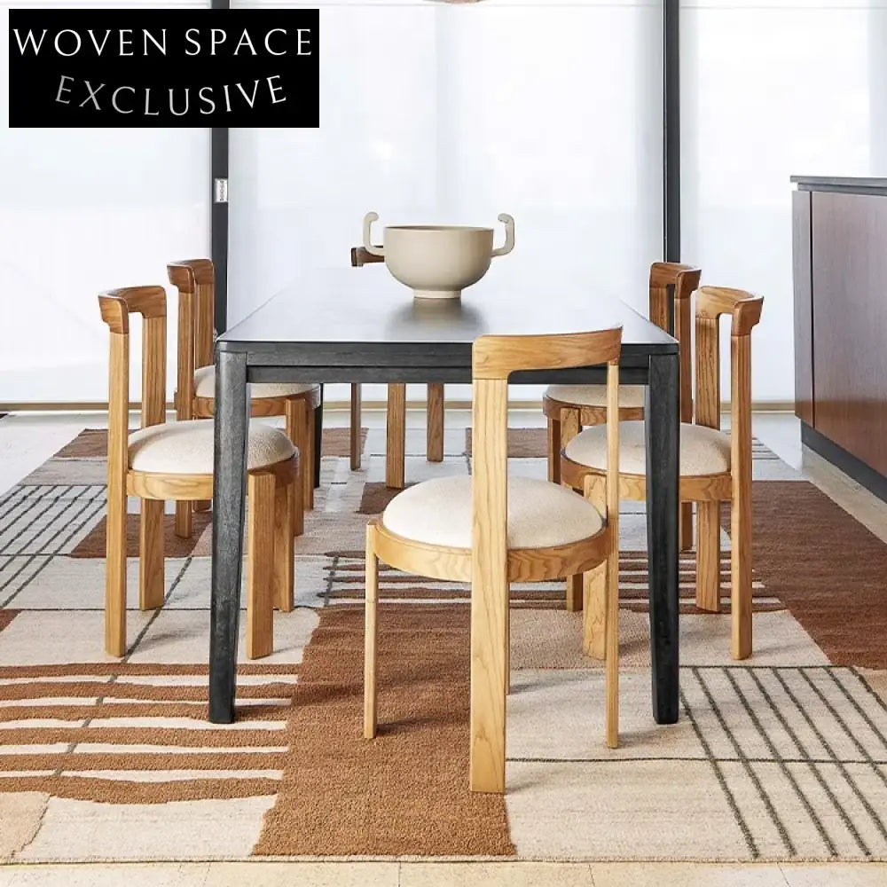 Modern Nordic Solid Wood Dining Chair with Comfortable Backrest for Home Dining
