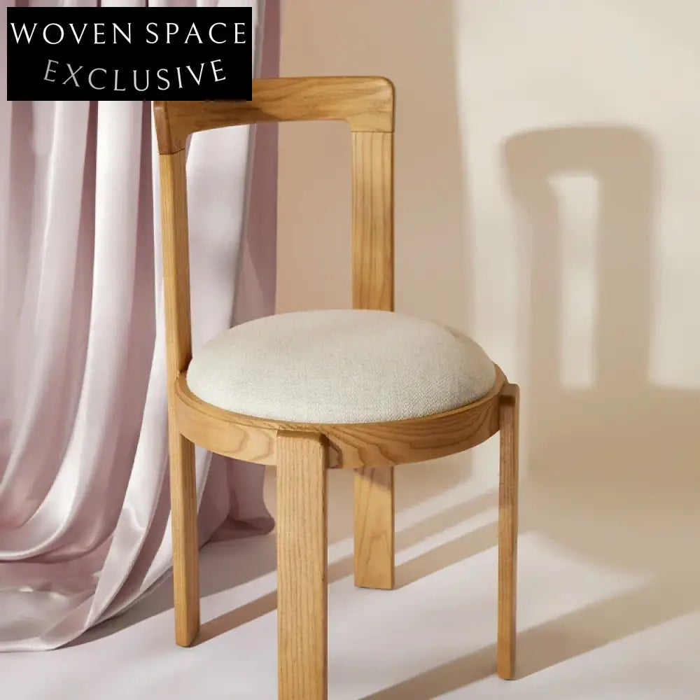 Modern Nordic Solid Wood Dining Chair with Comfortable Backrest for Home Dining