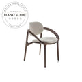 Modern Nordic Solid Wood Fabric Upholstered Hotel Armchair Dining Chair