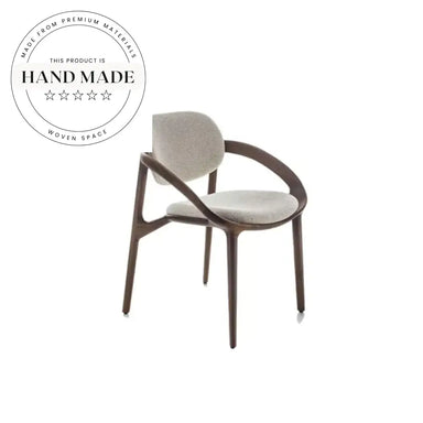 Modern Nordic Solid Wood Fabric Upholstered Hotel Armchair Dining Chair