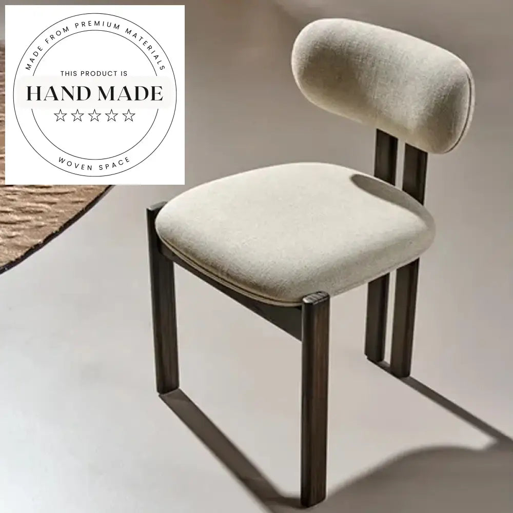 Modern Nordic Solid Wood Fabric Upholstered Kitchen Cafe Dining Chair