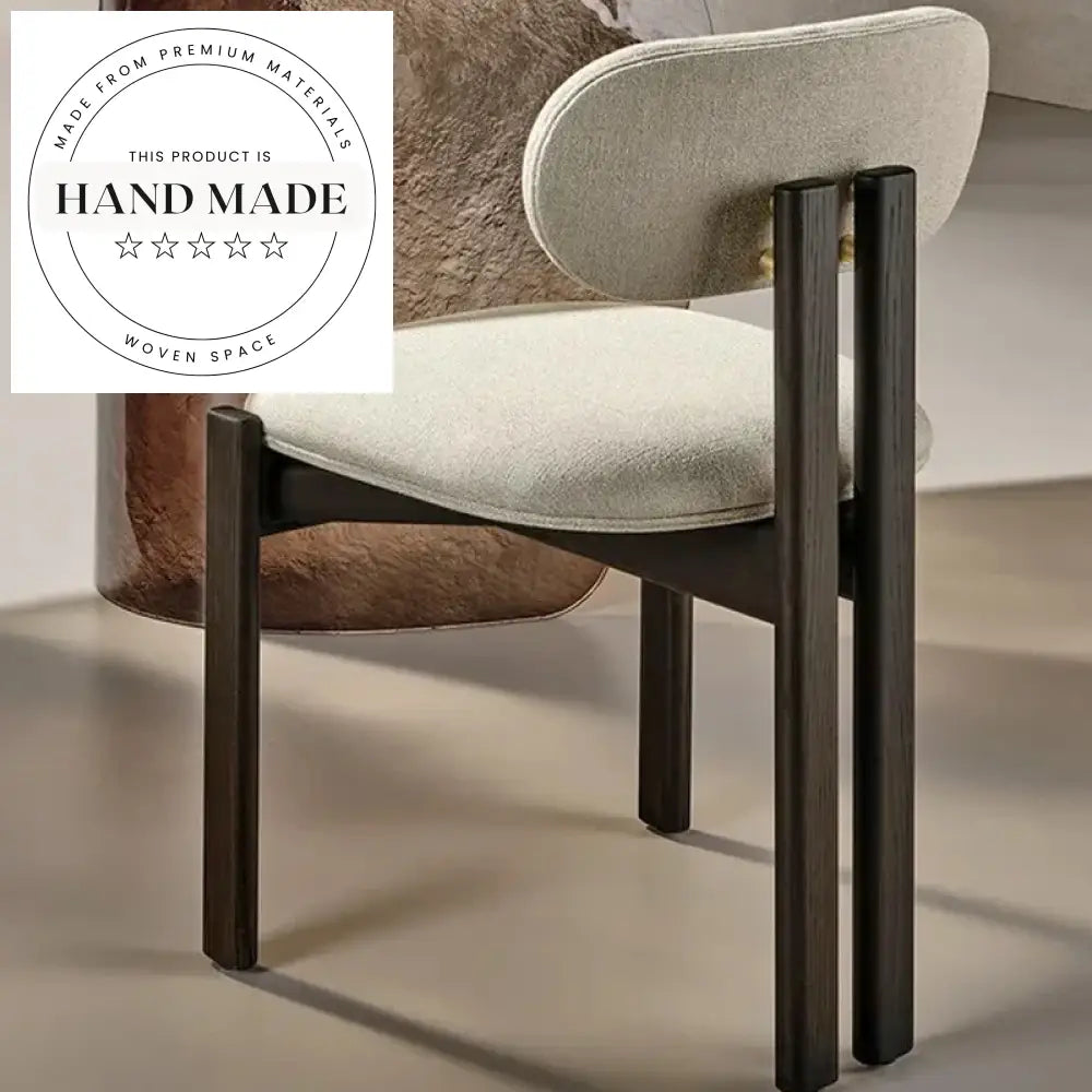 Modern Nordic Solid Wood Fabric Upholstered Kitchen Cafe Dining Chair