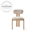 Modern Nordic Solid Wood Fabric Upholstered Kitchen Cafe Dining Chair