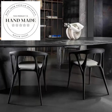 Modern Nordic Solid Wood Leather Armrest Designer Kitchen Dining Chair