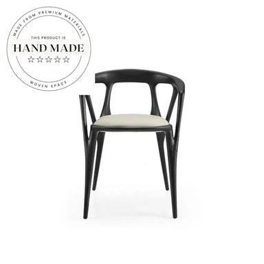 Modern Nordic Solid Wood Leather Armrest Designer Kitchen Dining Chair