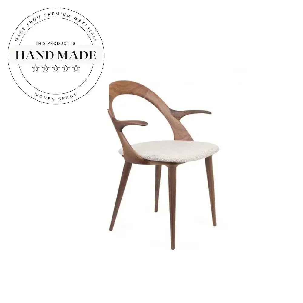 Modern Nordic Solid Wood Open Oval Back Restaurant Dining Chair