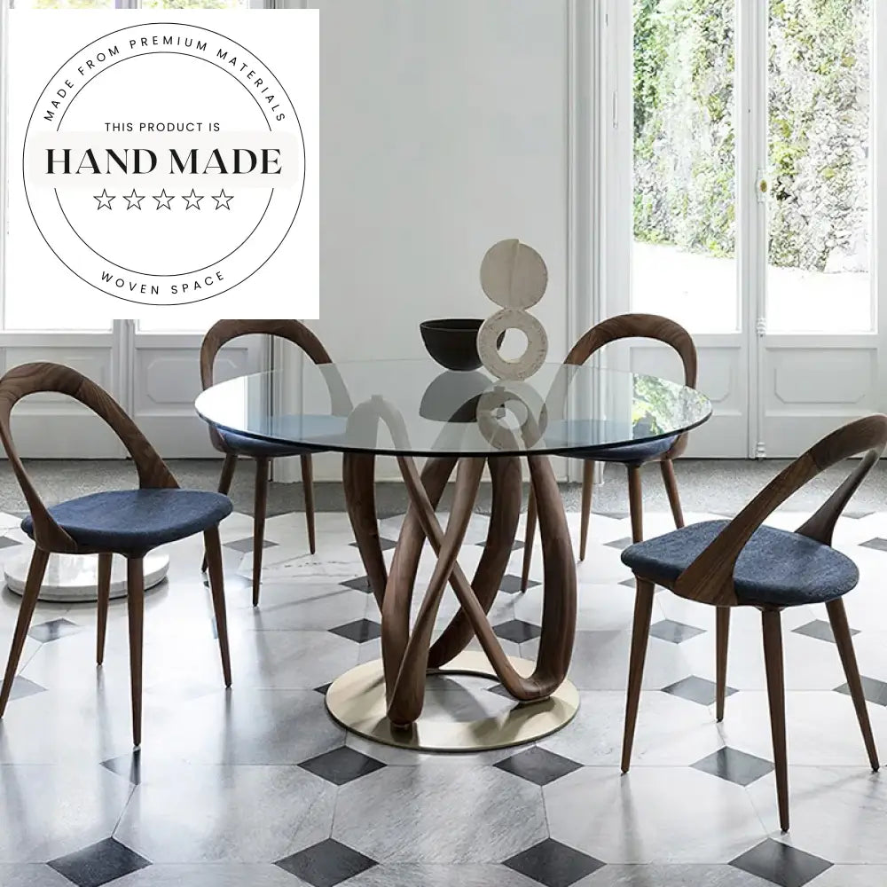 Modern Nordic Solid Wood Open Oval Back Restaurant Dining Chair