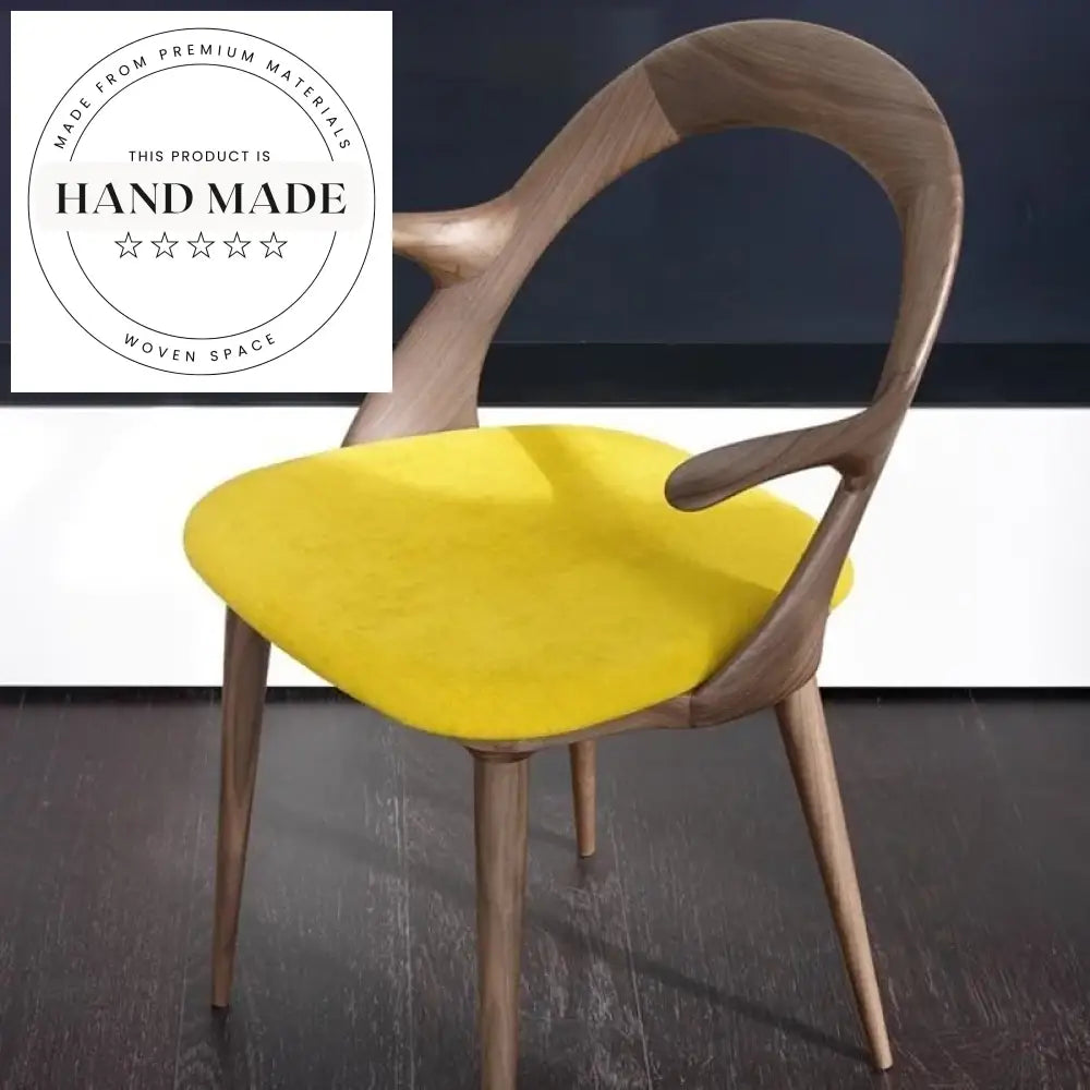 Modern Nordic Solid Wood Open Oval Back Restaurant Dining Chair