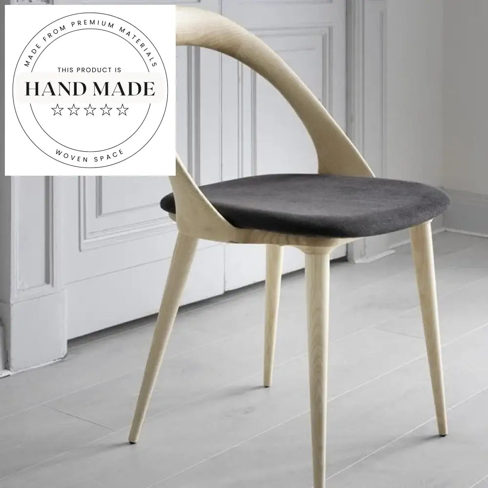 Modern Nordic Solid Wood Open Oval Back Restaurant Dining Chair