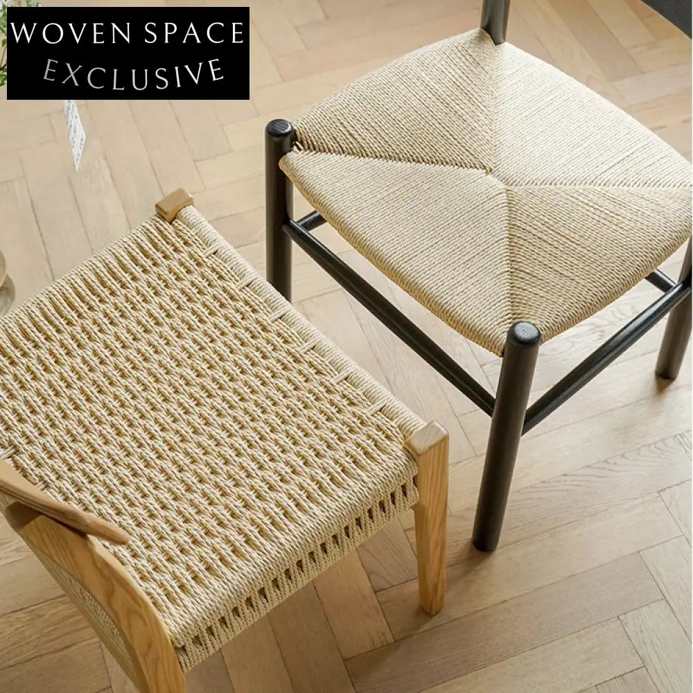 Modern Nordic Solid Wood Rattan Seat Dining Cafe Chair for Leisure Areas