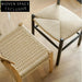 Modern Nordic Solid Wood Rattan Seat Dining Cafe Chair for Leisure Areas