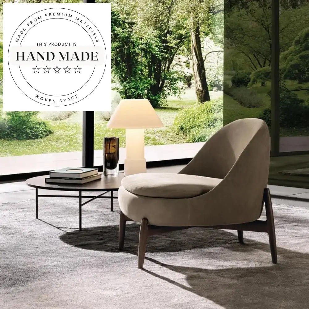 Modern Nordic Solid Wood Recliner Leisure Armchair for Indoor Outdoor Lounge