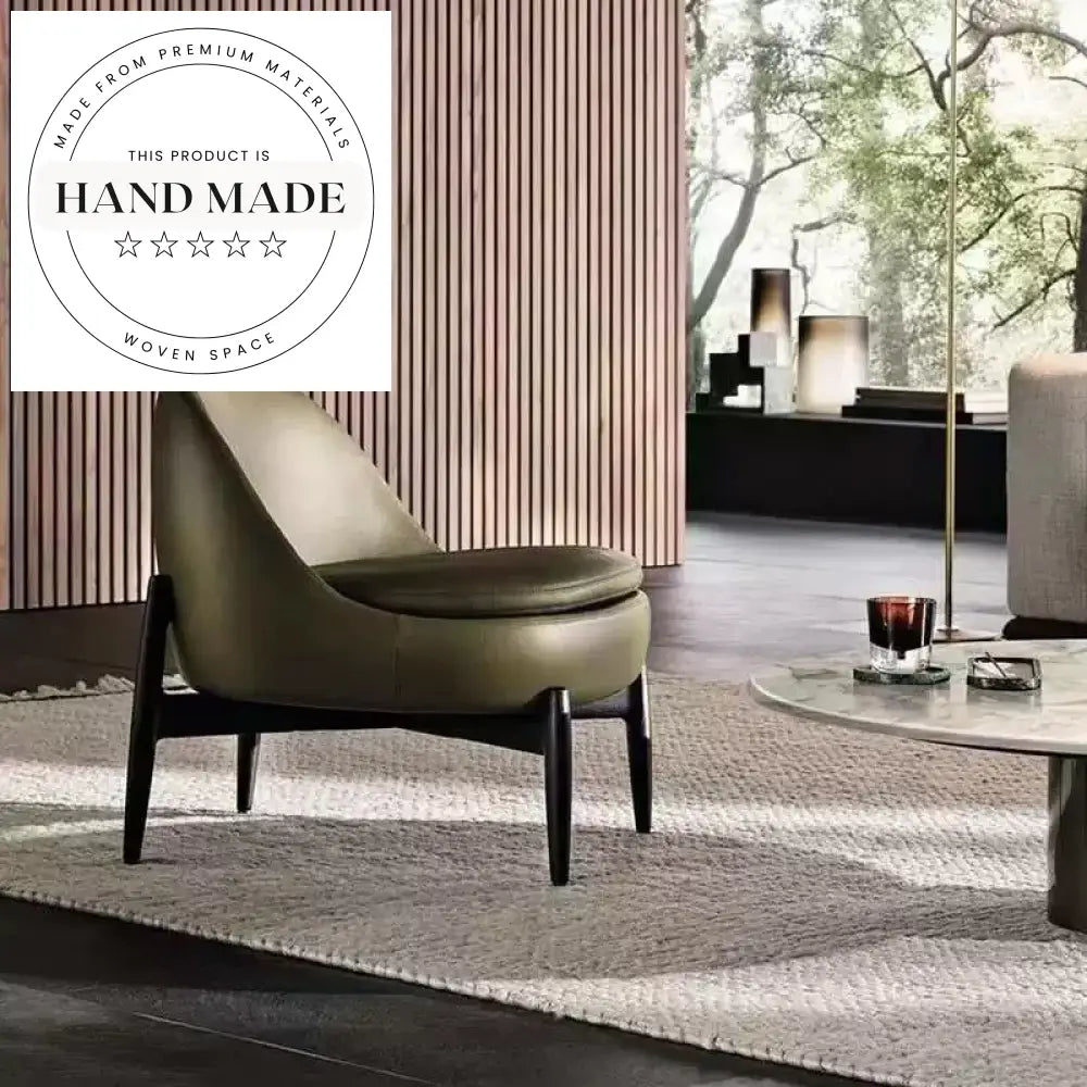 Modern Nordic Solid Wood Recliner Leisure Armchair for Indoor Outdoor Lounge