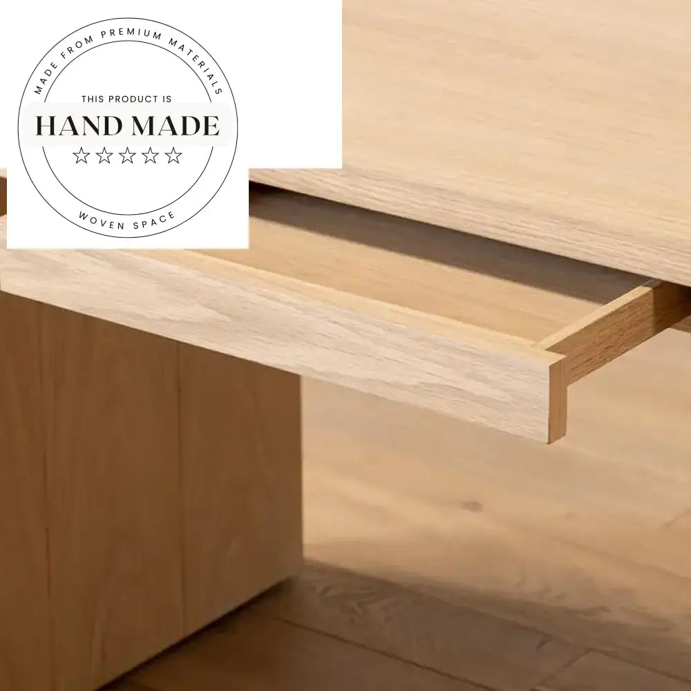 Modern Nordic Solid Wood Rectangle Storage Study Office Desk