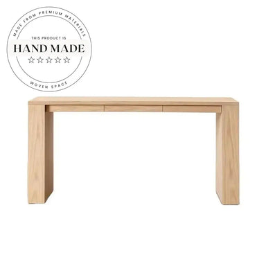 Modern Nordic Solid Wood Rectangle Storage Study Office Desk