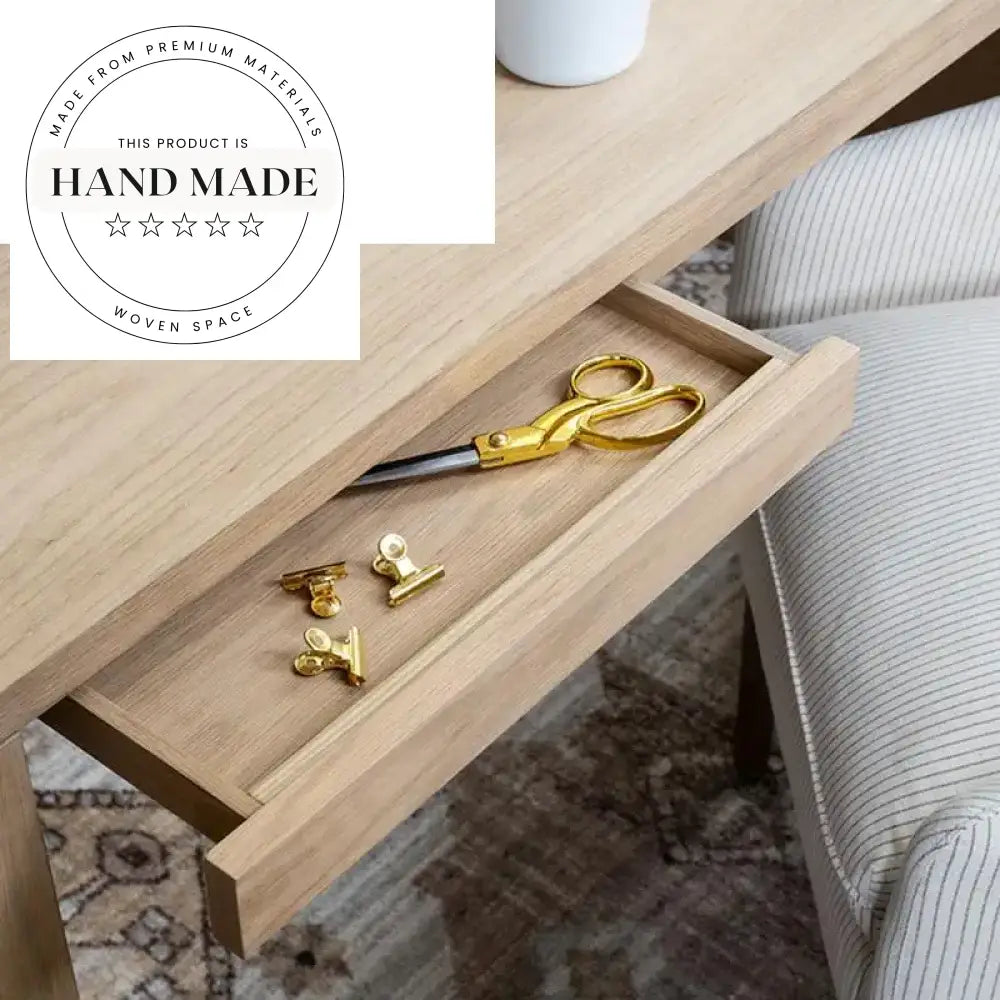 Modern Nordic Solid Wood Rectangle Storage Study Office Desk