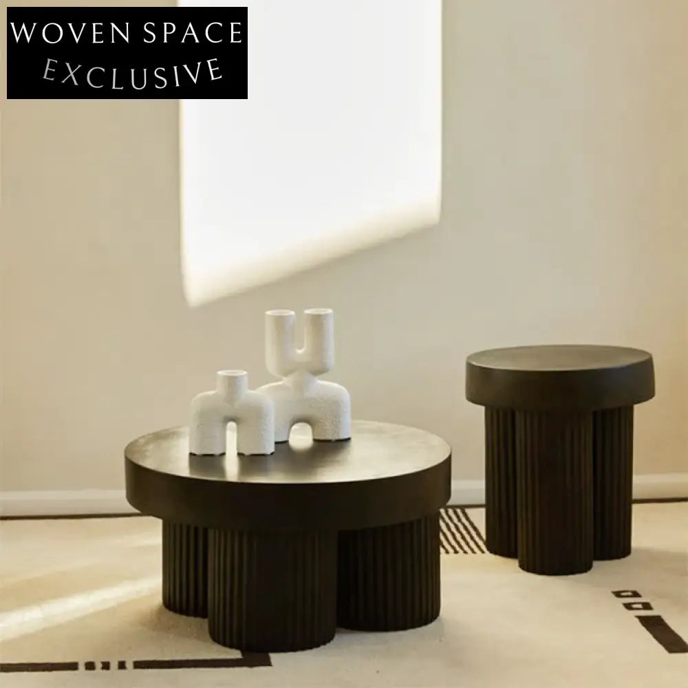 Modern Nordic Solid Wood Round Living Room Center Coffee Table