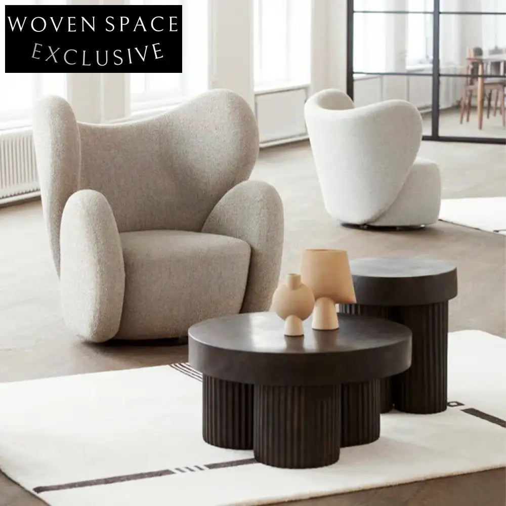 Modern Nordic Solid Wood Round Living Room Center Coffee Table