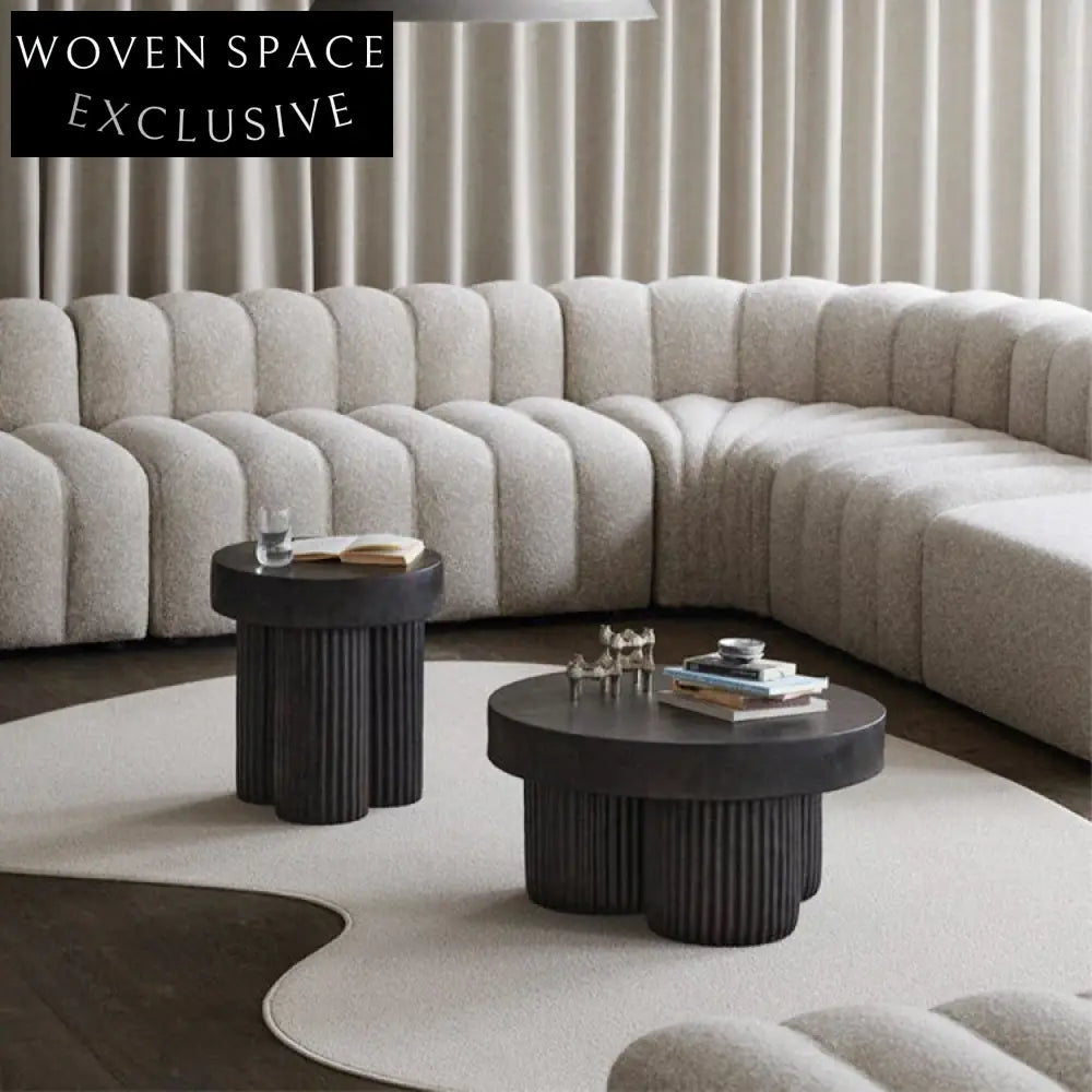 Modern Nordic Solid Wood Round Living Room Center Coffee Table