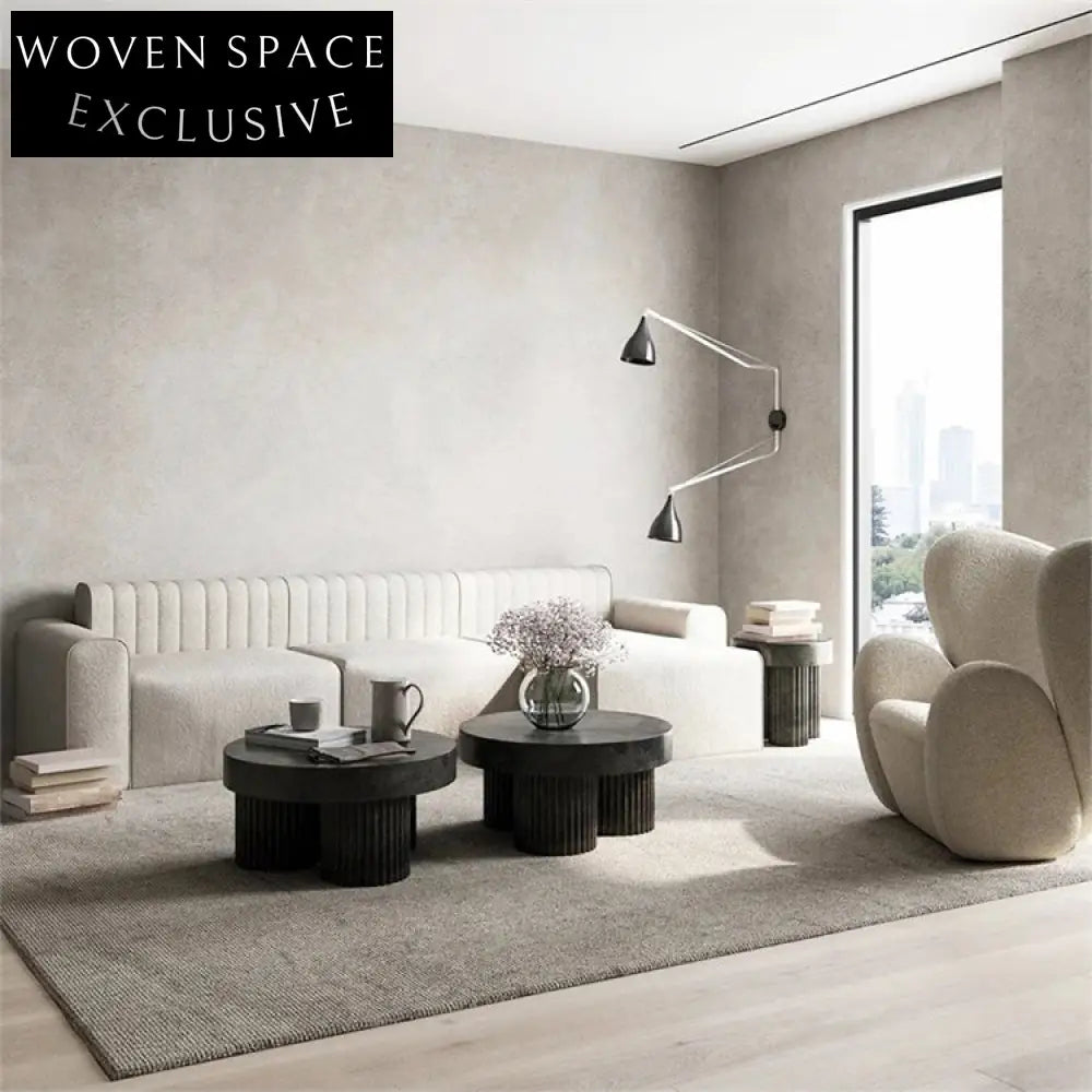 Modern Nordic Solid Wood Round Living Room Center Coffee Table