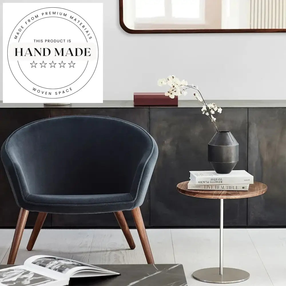 Modern Nordic Solid Wood Round Luxury Sofa Side Table