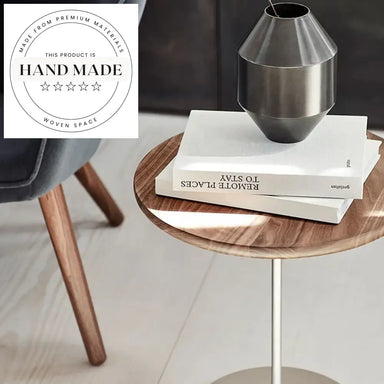Modern Nordic Solid Wood Round Luxury Sofa Side Table